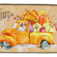 Fall Harvest Brittany Spaniel Dish Drying Mat