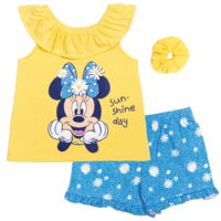 Disney Minnie Mouse Little Girls T-Shirt French Terry Shorts Set Yellow 7-8