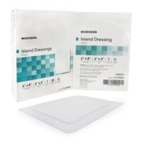 McKesson Adhesive Island Dressing  6 X 8 Inch Polypropylene / Rayon Rectangle 4 X 6 Inch Pad White Sterile 1 Count