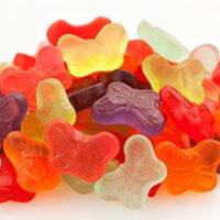 SweetGourmet Mini Gummi Butterflies | Grape, Strawberry, Orange, Blue Raspberry, Cherry, Green Apple | Bulk Candy Gummy | 15oz bag