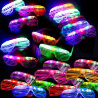 Flashing LED Light up Slotted Shutter Sunglasses Party Favors , Set of 12