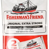 3 Pack Fishermans Friend Extra Strong Menthol Cough Suppressant 40 Lozenges Each
