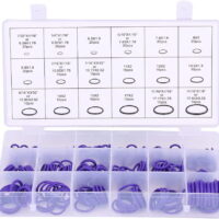 270Pcs Rubber Seal O-Ring Assortment Kit Auto Air Conditioning System Repair Tool(Purple)