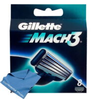 Gillette Mach3 Refill Cartridges, 8 Count, With Cloth