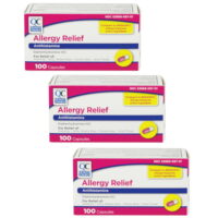 3 Pack Quality Choice Allergy Relief Antihistamine Medicine 100 Capsules Each