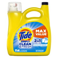 Tide Simply Clean & Fresh Liquid Laundry Detergent, Refreshing Breeze, 114 loads, 165 oz