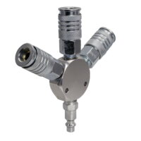 Hyper Tough 3-Way 1/4' Air Manifold with Quick Connect Couplers