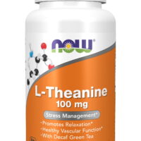 NOW Supplements, L-Theanine 100 mg with Decaf Green Tea, Stress Management*, 90 Veg Capsules