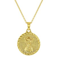 Gold Plated Religious Divine Child Medal Protection Pendant for Kids 16'