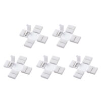 Unique Bargains 10mm 5P Cross Shape LED Strip Connector for 5050 3528 RGBW Lights 5pcs