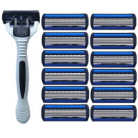 Men Manual Beard Shaver 6 Layers Stainless Steel Razor Male Body Face Hair Shaving Trimmer