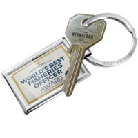 NEONBLOND Keychain Worlds Best Fisheries Officer Certificate Award