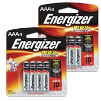 8 Count Energizer Max AAA Batteries - 2 Pack of 4 AAA4 Total of 8 Batteries, The Perfect Choice of Power for All AAA Battery Operated Devices