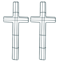 Cross-Shaped Metal Wire Wreath Frame Form for Easter Christmas Holiday Religious Church Themed Decoration Set of 2