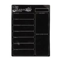 Reusable Weekly Schedule Planner Refrigerator Chalkboard Note Calendar Dry Erase Magnetic Board Organizer Menu Board (Black)