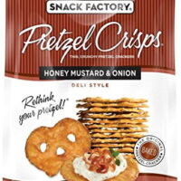 Snack Factory Pretzel Crisps Honey Mustard and Onion, 7.2 Oz Bag