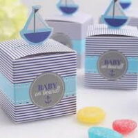 Nautical Little Sailor 'Baby on Board' Baby Shower Favor Box; 60 Pieces
