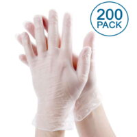 [200 Pack] XL Extra Large Vinyl Disposable Gloves - Non Latex Rubber, Powder Free, Food Grade Safe Supplies, Hand Glove Dispenser Pack