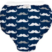 Kushies Baby Waterproof Training Pant, Navy, 38-44 Pounds, Mustache, X-Large