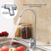 Tebru Faucet, 1/4'' Faucet Tap,1/4'' Stainless Steel Kitchen Sink Faucet Tap Chrome Reverse Osmosis RO Drinking Water Filter