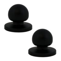 2 Pack of Bifold Closet Door Knobs with Backplates Hardware, Matte Black