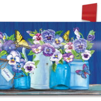 Butterflies and Pansies Spring Mailbox Cover Floral Standard Briarwood Lane