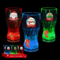 12oz Flashing Drink Glass W/Christmas Prints