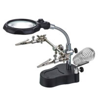 Aibecy 3.5X 12X Desktop Magnifier LED Light Helping Hands Table Magnifier Glass Stand with Alligator Clips Adjustable Magnifying Glass for Helping Hand Reading Crafts Sewing