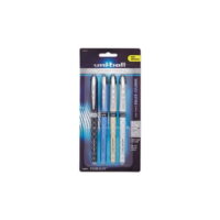 VISION ELITE Designer Series Roller Ball Pen Stick, Bold 0.8 mm, Black Ink, Assorted Barrel Colors, 4/Pack