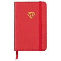 C.R. Gibson Red Diamond Leatherette Small Journal Notebook for Girls, 3.5'' W x 5.5'' L, 192