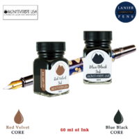 Monteverde 60ml Core Fountain Pen Ink Bottle (30ml Red Velvet Ink Bottle G309RV, 30ml Blue/Black Ink Bottle G309BB)