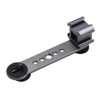 Triple Cold Shoe Mount Bracket Extension Bar with 1/4 Inch & 3/8 Inch Thread for Gimbal Stabilizer Tripod Camera Flash Light