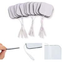2 x 2 inch Plug Reusable Self Adhesive Electrode Pads Conductive Gel Pad Body Physiotherapy Massager for TENS, 12pcs