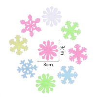 Glow in The Dark Snowflakes Decals Christmas Wall Stickers Window Clings Blue Pack of 50