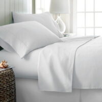 1800 Greek Collection 16-inch Deep Pocket Super Soft 4-Piece Bedding Sheet Set Twin White