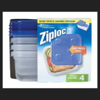 Ziploc Container, Small Square - 40 oz - 4 ct