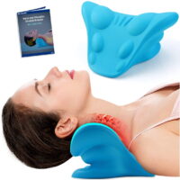 REARAND Neck Stretcher for Neck Pain Relief, Neck and Shoulder Relaxer Cervical Traction Device with Massage Point for Muscle Relax and TMJ Pain Relief, Cervical Spine Alignment Chiropractic Pillow