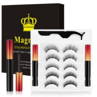 Mgtel Magnetic Eyelashes with Eyeliner Kit, Magnetic Lashes Natural Look, Reusable False Eyelashes Magnetic, Waterproof Magnetic Eyeliner [5 Pairs]