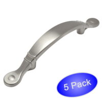 Cosmas 9980SN Satin Nickel Cabinet Hardware Arched Handle Pull - 3' Inch (76mm) Hole Centers, 5-1/2' Overall Length - 5 Pack