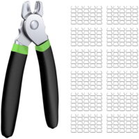 Jinyi Hog Ring Upholstery Installation Kit Straight Ring Plier+ 300pcs 3/4' Galvanized Ring Set
