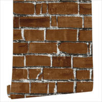 Peel and Stick Brick Wallpaper Stone Red Brown Prepasted Bedroom Decorative 17.7in x 19.7ft