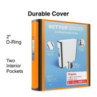 Staples Better 2-Inch Slant D 3-Ring View Binder Orange (13469) 728074