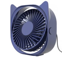 USB Mini Desktop Fan 360 Degrees Angle Adjustable Portable Electric Fan with 3 Wind Speed, Blue