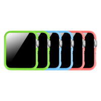 [3 Color Pack] Fintie Case Compatible with Watch 38mm, Slim Lightweight Polycarbonate Hard Protective Bumper Cover Compatible with All Versions 38mm Series 3 (2017), Series 2 1- Multi Color C