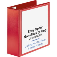 Business Source, BSN26983, Red D-ring Binder, 1 Each, Red