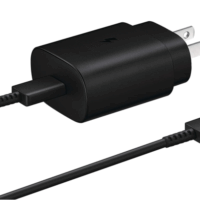 Samsung 25W USB-C Super-Fast Charging Wall Charger with Cable- Black (US Version)