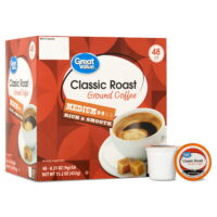 Great Value Classic Roast Ground Coffee Pods, 0.31 oz, 48 Count