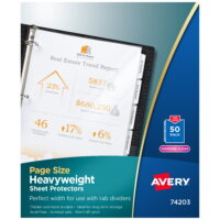 Avery Diamond Clear Page-Size Sheet Protectors, Top Load, 50 Document Protectors (74203)