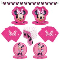 Minnie Mouse Birthday Party Tableware and Decoration Kit for 16 Guests