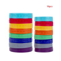 16 Pcs Mason Jar Lids,Plastic Mason Jars,Regular Wide Mouth Canning Jar Lids 70mm 86mm Plastic Storage Caps Leak-proof Sealing Cover